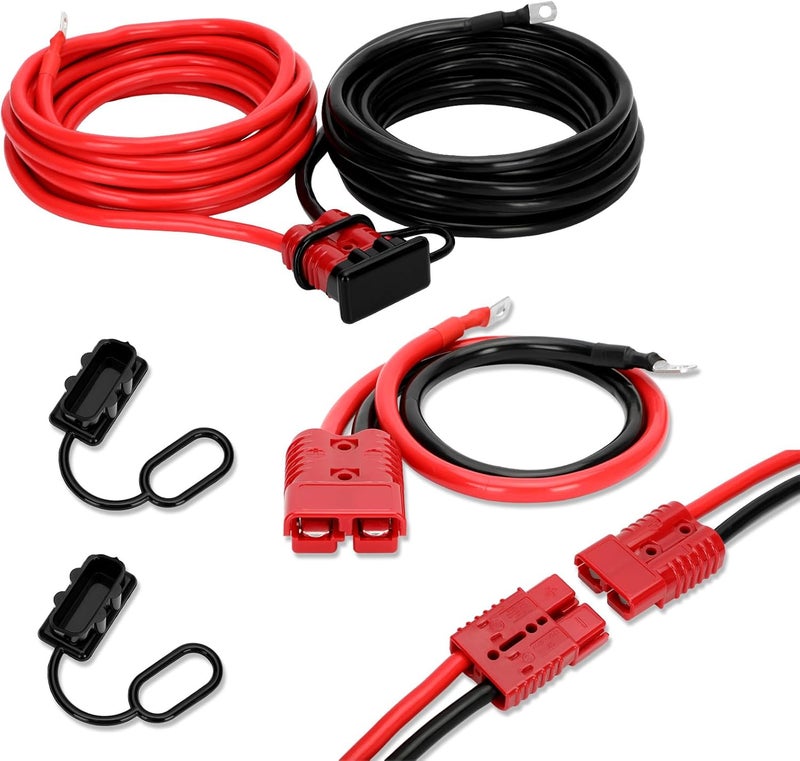 Anrain 14FT Quick Disconnect Winch Power Cable, 2 Gauge 2 AWG Copper Wiring, 175A Quick Disconnect Connector for Forklift Car Motor Tractor Wide Range of Winching Applications - Image 1